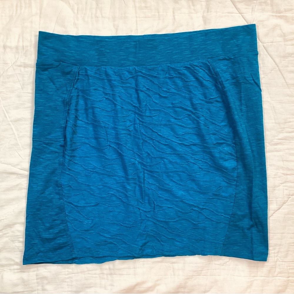 Toad&Co‎ Sama Sama Peacock Blue Skirt Organic Cotton/Tencel Large.